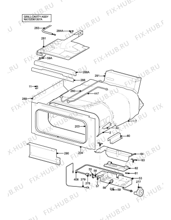 Взрыв-схема плиты (духовки) Electrolux EKG5048WN - Схема узла H10 Grill cavity assy